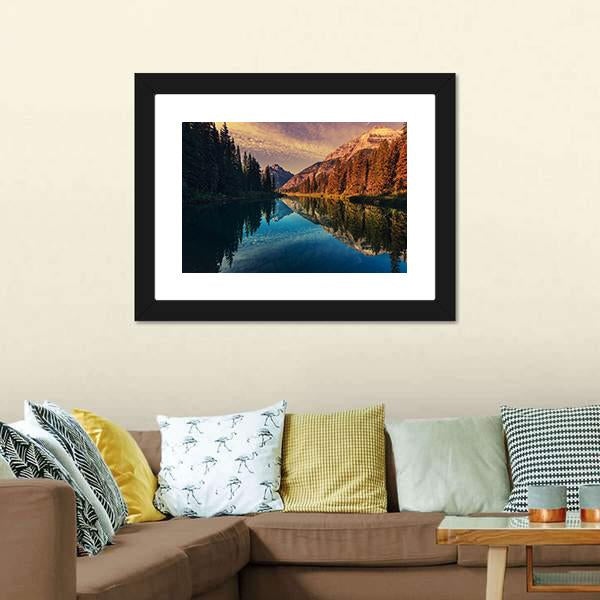 Lake In Grand Teton Canvas Wall Art-5 Horizontal-Gallery Wrap-22" x 12"-Tiaracle