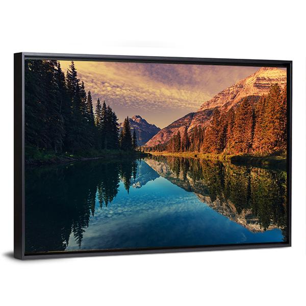 Lake In Grand Teton Canvas Wall Art-5 Horizontal-Gallery Wrap-22" x 12"-Tiaracle
