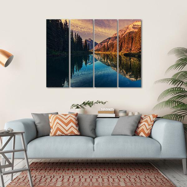 Lake In Grand Teton Canvas Wall Art-4 Horizontal-Gallery Wrap-34" x 24"-Tiaracle
