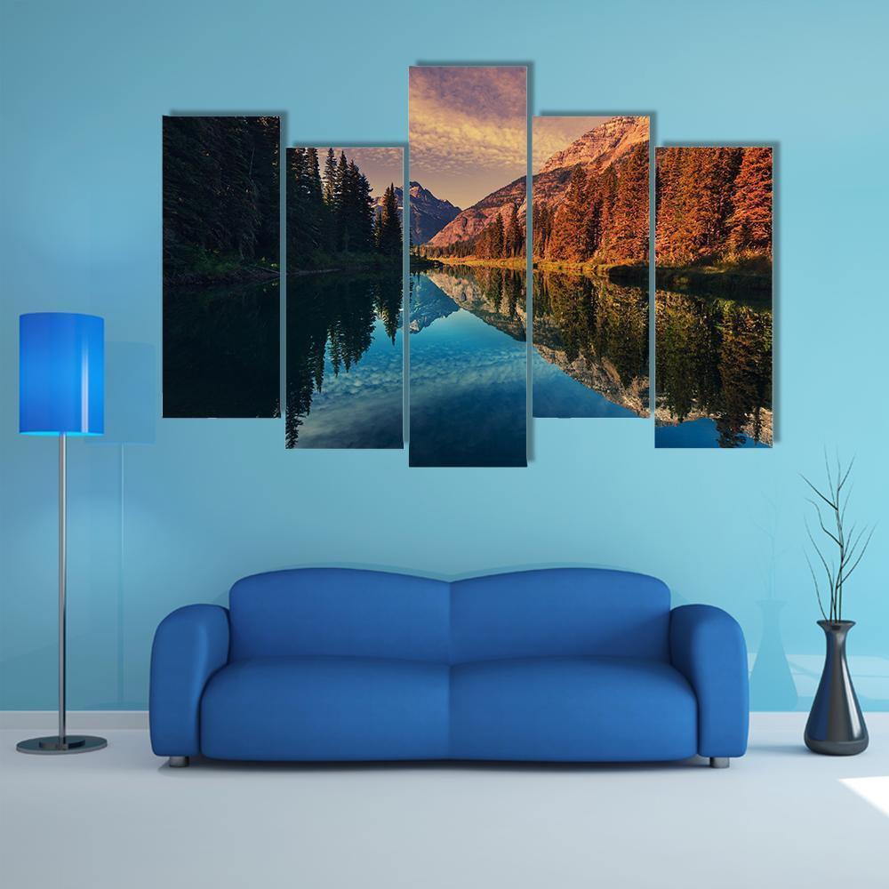 Lake In Grand Teton Canvas Wall Art-5 Pop-Gallery Wrap-47" x 32"-Tiaracle