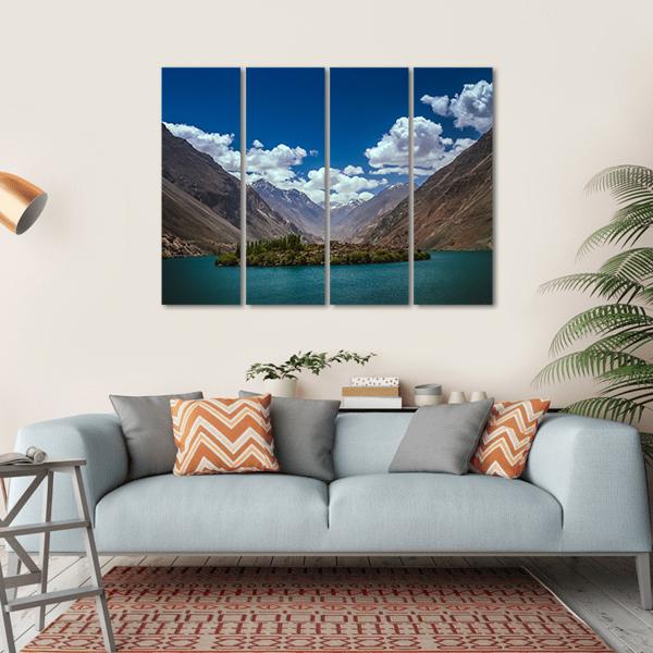 Lake In Karakoram Pakistan Canvas Wall Art-4 Horizontal-Gallery Wrap-34" x 24"-Tiaracle