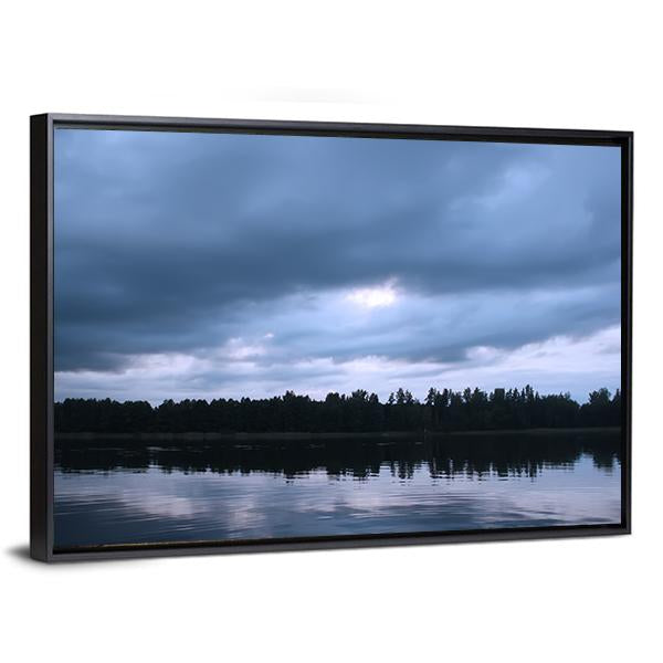 Lake In Latvia Canvas Wall Art-3 Horizontal-Gallery Wrap-25" x 16"-Tiaracle