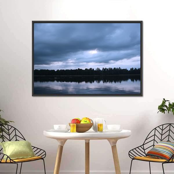 Lake In Latvia Canvas Wall Art-3 Horizontal-Gallery Wrap-25" x 16"-Tiaracle
