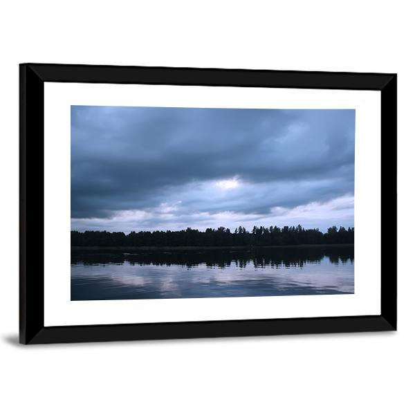 Lake In Latvia Canvas Wall Art-3 Horizontal-Gallery Wrap-25" x 16"-Tiaracle