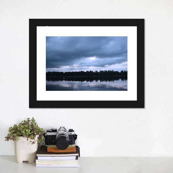 Lake In Latvia Canvas Wall Art-1 Piece-Framed Print-20" x 16"-Tiaracle