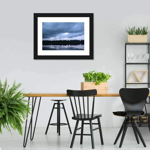 Lake In Latvia Canvas Wall Art-3 Horizontal-Gallery Wrap-25" x 16"-Tiaracle