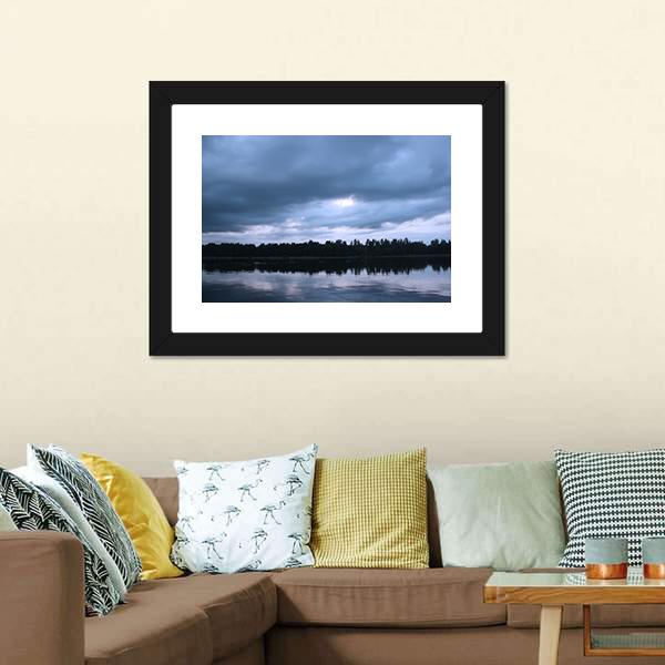 Lake In Latvia Canvas Wall Art-3 Horizontal-Gallery Wrap-25" x 16"-Tiaracle