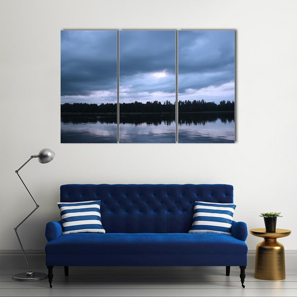 Lake In Latvia Canvas Wall Art-3 Horizontal-Gallery Wrap-37" x 24"-Tiaracle