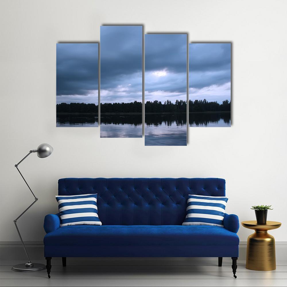 Lake In Latvia Canvas Wall Art-4 Pop-Gallery Wrap-50" x 32"-Tiaracle