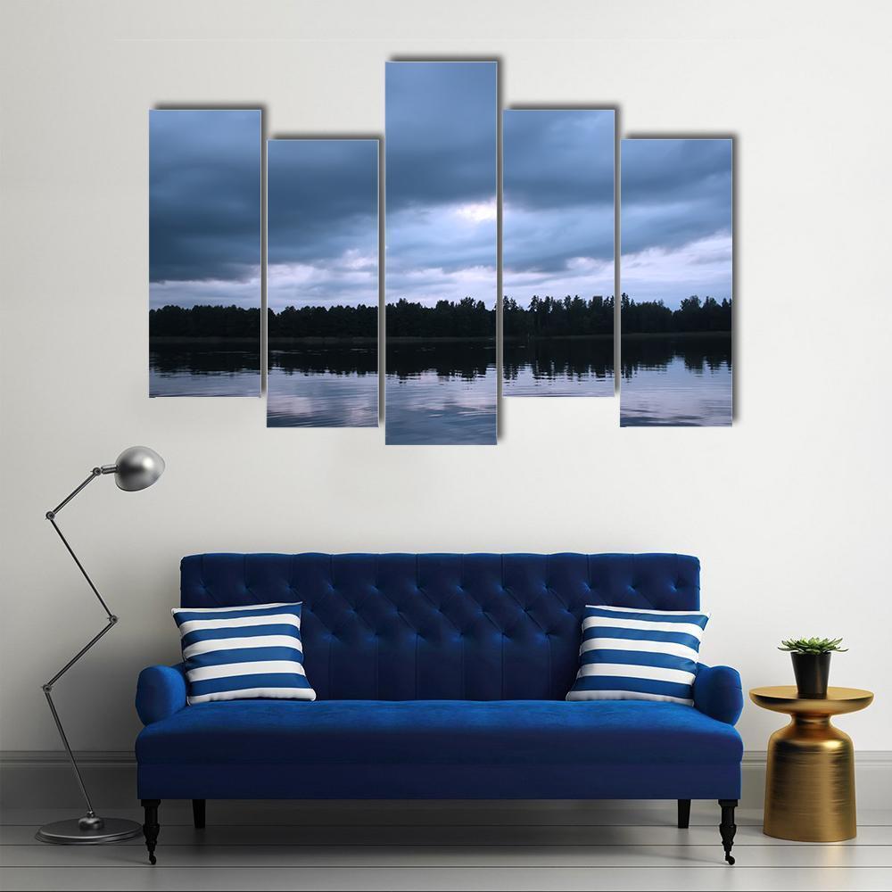 Lake In Latvia Canvas Wall Art-5 Pop-Gallery Wrap-47" x 32"-Tiaracle