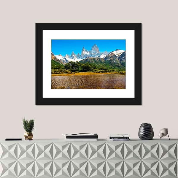 Lake In Los Glaciares Canvas Wall Art-1 Piece-Framed Print-30" x 20"-Tiaracle