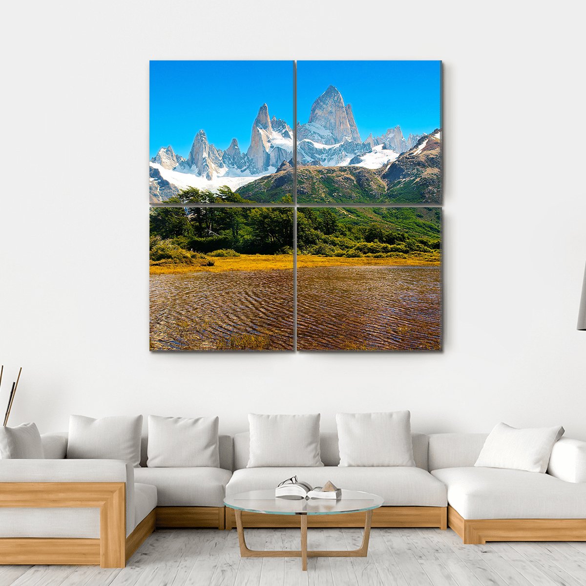 Lake In Los Glaciares Canvas Wall Art-4 Square-Gallery Wrap-17" x 17"-Tiaracle