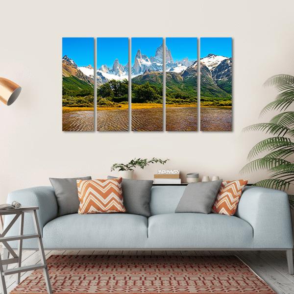 Lake In Los Glaciares Canvas Wall Art-5 Horizontal-Gallery Wrap-22" x 12"-Tiaracle