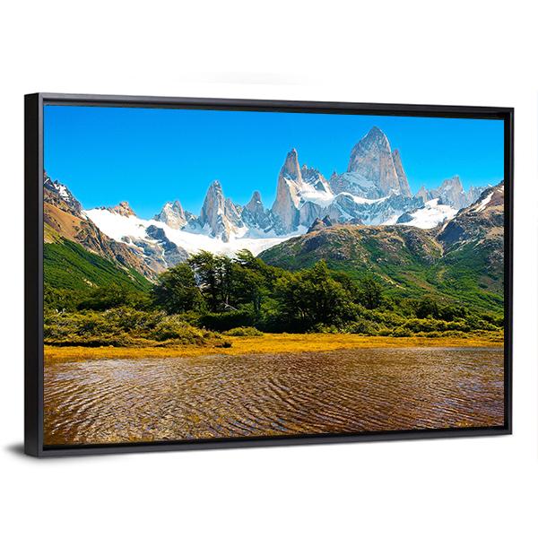 Lake In Los Glaciares Canvas Wall Art-3 Horizontal-Gallery Wrap-25" x 16"-Tiaracle