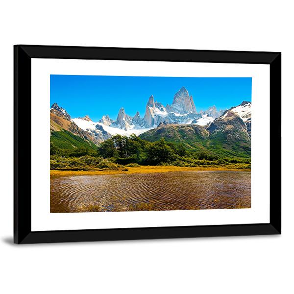 Lake In Los Glaciares Canvas Wall Art-5 Horizontal-Gallery Wrap-22" x 12"-Tiaracle