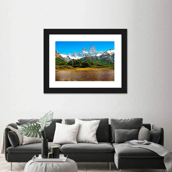 Lake In Los Glaciares Canvas Wall Art-5 Horizontal-Gallery Wrap-22" x 12"-Tiaracle