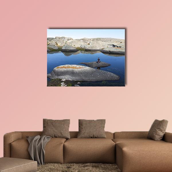 Lake in Marcahuasi Canvas Wall Art-3 Horizontal-Gallery Wrap-25" x 16"-Tiaracle