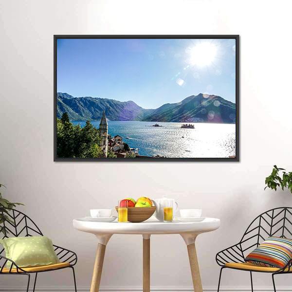 Lake In Mountain Canvas Wall Art-3 Horizontal-Gallery Wrap-25" x 16"-Tiaracle