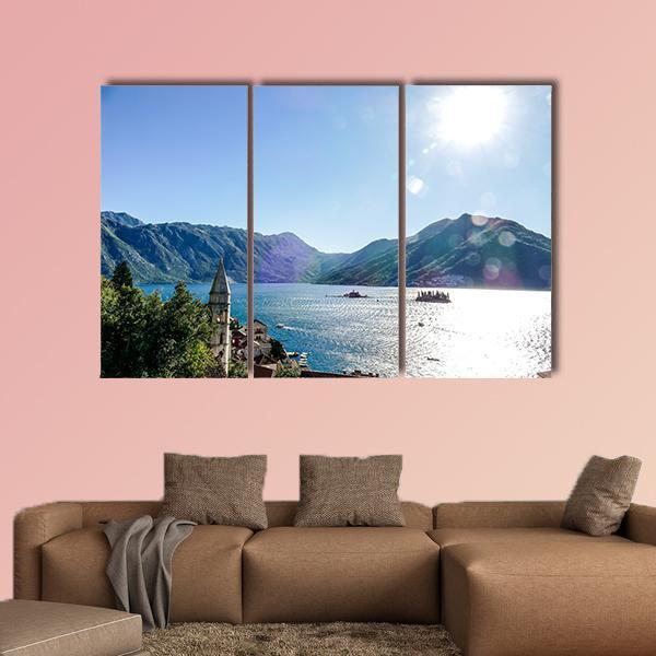 Lake In Mountain Canvas Wall Art-3 Horizontal-Gallery Wrap-25" x 16"-Tiaracle