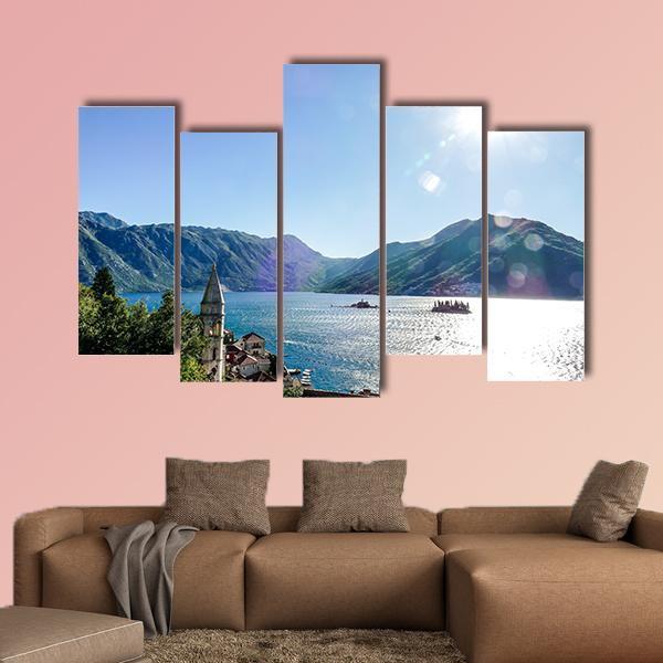 Lake In Mountain Canvas Wall Art-5 Pop-Gallery Wrap-47" x 32"-Tiaracle