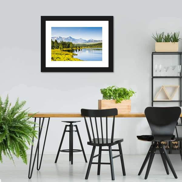 Lake In Mountains Siberia Panoramic Canvas Wall Art-1 Piece-36" x 12"-Tiaracle