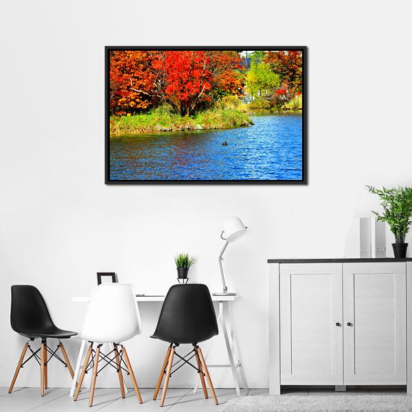 Lake In Nakajima Park Canvas Wall Art-3 Horizontal-Gallery Wrap-25" x 16"-Tiaracle