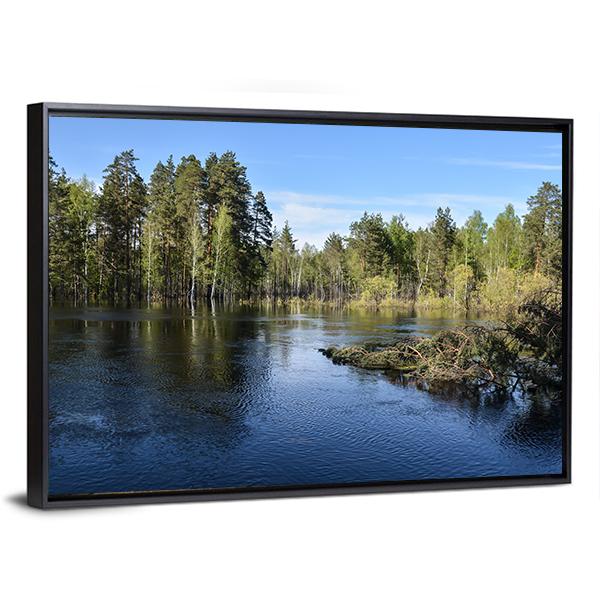 Lake In National Park Russia Canvas Wall Art-3 Horizontal-Gallery Wrap-25" x 16"-Tiaracle