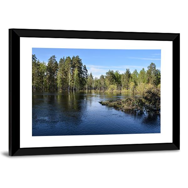Lake In National Park Russia Canvas Wall Art-3 Horizontal-Gallery Wrap-25" x 16"-Tiaracle