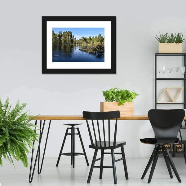 Lake In National Park Russia Canvas Wall Art-3 Horizontal-Gallery Wrap-25" x 16"-Tiaracle