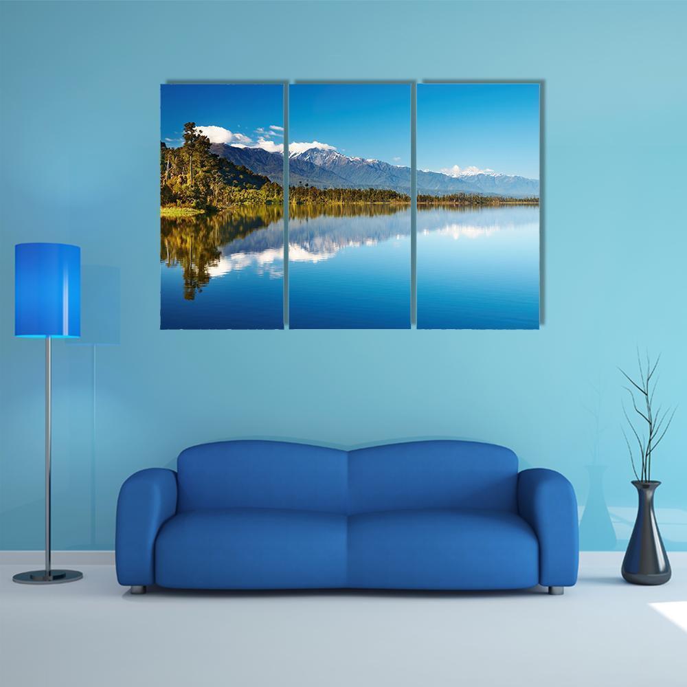 Lake In New Zealand Canvas Wall Art-3 Horizontal-Gallery Wrap-37" x 24"-Tiaracle
