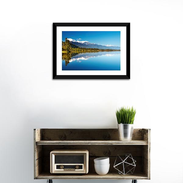 Lake In New Zealand Canvas Wall Art-1 Piece-Framed Print-20" x 16"-Tiaracle