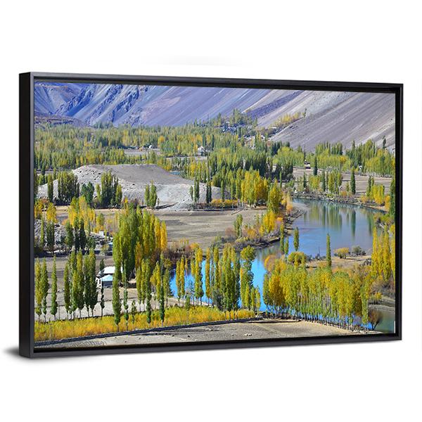 Lake In Northern Pakistan Canvas Wall Art-5 Horizontal-Gallery Wrap-22" x 12"-Tiaracle