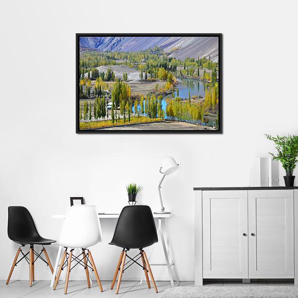 Lake In Northern Pakistan Canvas Wall Art-5 Horizontal-Gallery Wrap-22" x 12"-Tiaracle