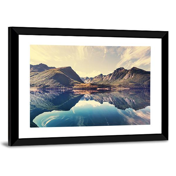 Lake In Norway Canvas Wall Art-3 Horizontal-Gallery Wrap-25" x 16"-Tiaracle
