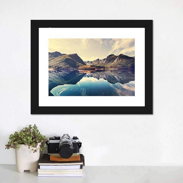 Lake In Norway Canvas Wall Art-3 Horizontal-Gallery Wrap-25" x 16"-Tiaracle