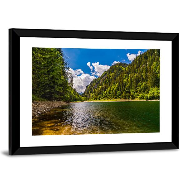 Lake In Parang Mountains Canvas Wall Art-5 Horizontal-Gallery Wrap-22" x 12"-Tiaracle