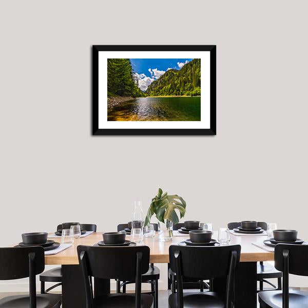 Lake In Parang Mountains Canvas Wall Art-5 Horizontal-Gallery Wrap-22" x 12"-Tiaracle