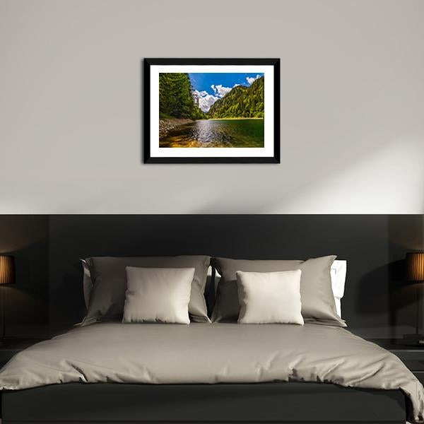 Lake In Parang Mountains Canvas Wall Art-5 Horizontal-Gallery Wrap-22" x 12"-Tiaracle