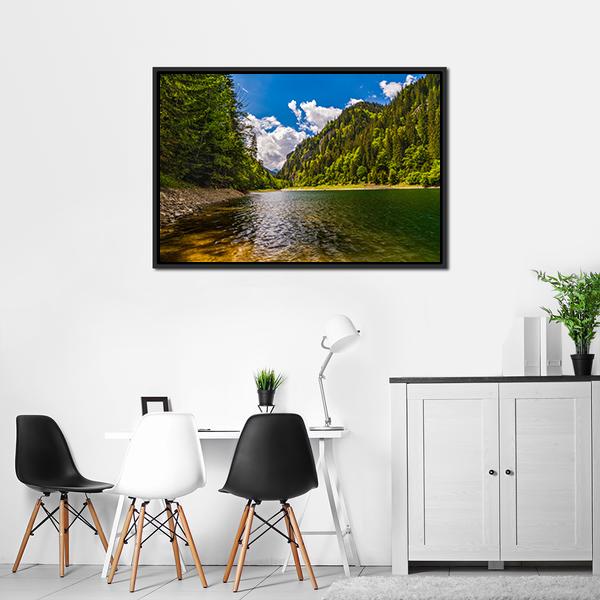 Lake In Parang Mountains Canvas Wall Art-3 Horizontal-Gallery Wrap-25" x 16"-Tiaracle