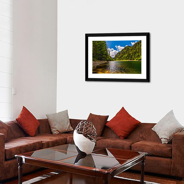 Lake In Parang Mountains Canvas Wall Art-3 Horizontal-Gallery Wrap-25" x 16"-Tiaracle