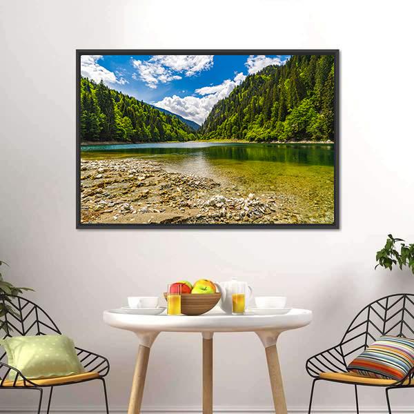 Lake In Parang Mountains Romania Canvas Wall Art-3 Horizontal-Gallery Wrap-25" x 16"-Tiaracle