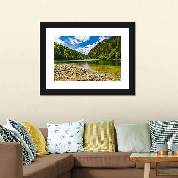 Lake In Parang Mountains Romania Canvas Wall Art-3 Horizontal-Gallery Wrap-25" x 16"-Tiaracle