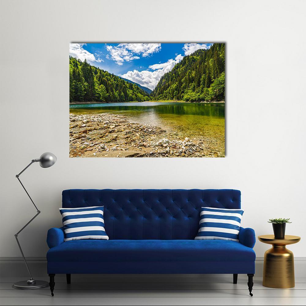 Lake In Parang Mountains Romania Canvas Wall Art-1 Piece-Gallery Wrap-48" x 32"-Tiaracle