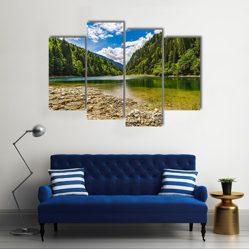 Lake In Parang Mountains Romania Canvas Wall Art-4 Pop-Gallery Wrap-50" x 32"-Tiaracle