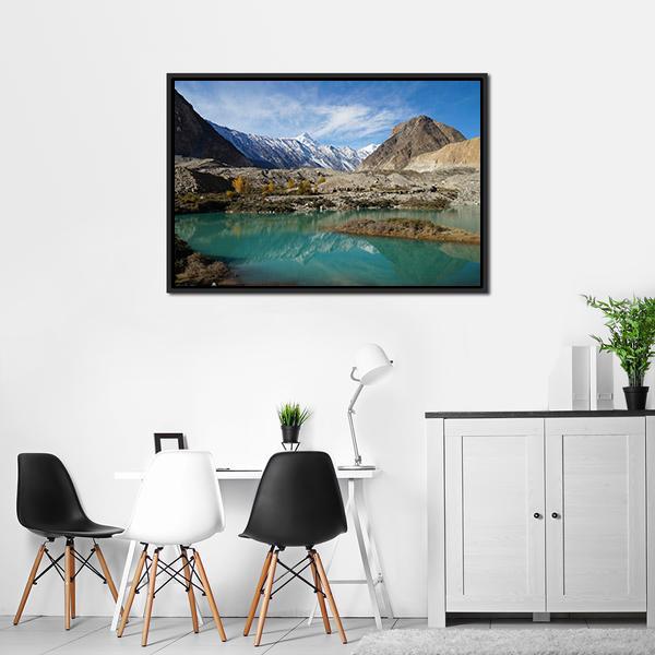 Lake In Pasu Pakistan Canvas Wall Art-5 Horizontal-Gallery Wrap-22" x 12"-Tiaracle