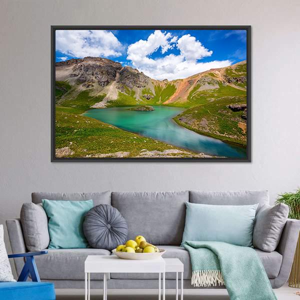 Lake In San Juan Mountains Canvas Wall Art-5 Horizontal-Gallery Wrap-22" x 12"-Tiaracle