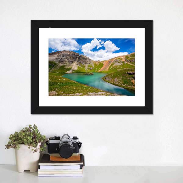 Lake In San Juan Mountains Canvas Wall Art-1 Piece-Framed Print-20" x 16"-Tiaracle