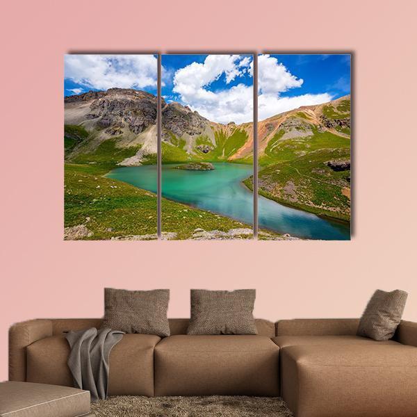 Lake In San Juan Mountains Canvas Wall Art-3 Horizontal-Gallery Wrap-37" x 24"-Tiaracle