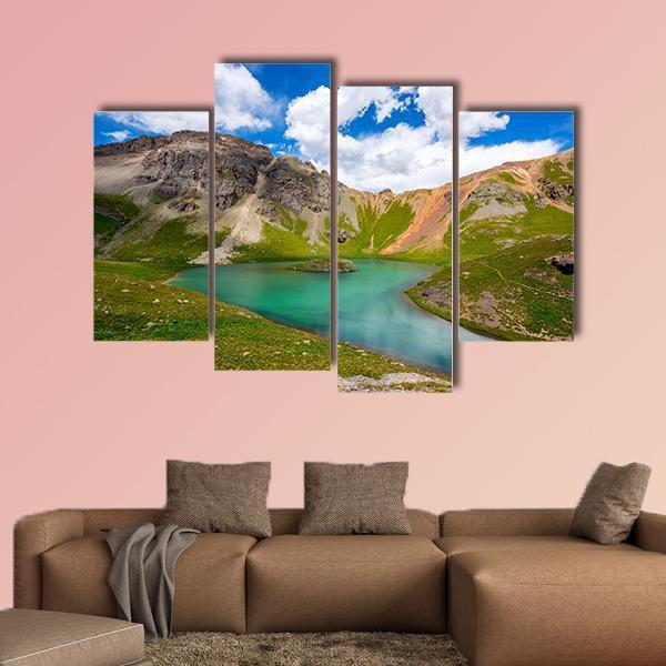 Lake In San Juan Mountains Canvas Wall Art-4 Pop-Gallery Wrap-50" x 32"-Tiaracle