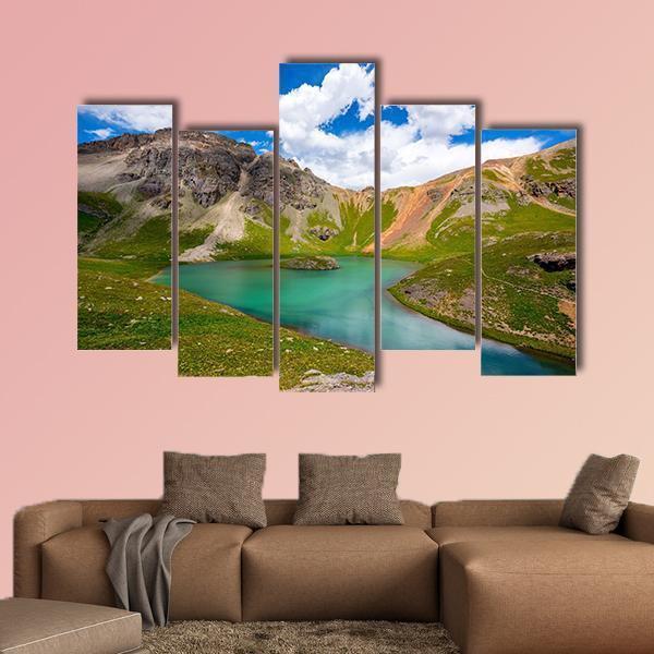 Lake In San Juan Mountains Canvas Wall Art-5 Pop-Gallery Wrap-47" x 32"-Tiaracle